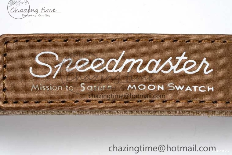 0427 Speedmaster Misson To Saturn 1:1 Best Edition Beige Dial On Nylon Strap Quartz Casual 7861